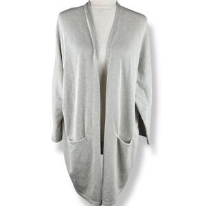 DONNI‎ Cardigan Sweater Womens One Size Knit Top Minimalist Pockets Flowy Long